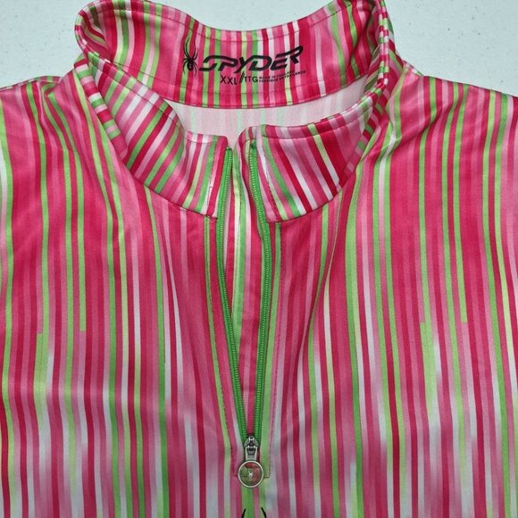 Spyder‎ Kids XXL Long Sleeve Fishing Shirt Pink Stripe Quarter Zip Girl Teen - Picture 8 of 10